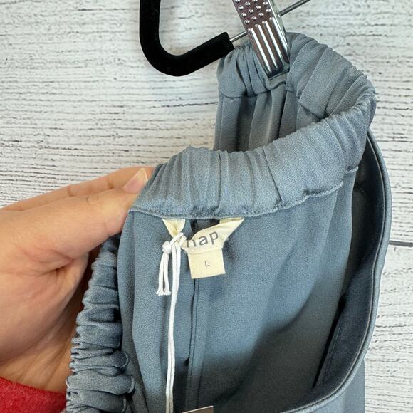 Nap Women's Lounge Cloud Blue Wide Leg Satin Feel Pajama Pants Size Large - Picture 8 of 12